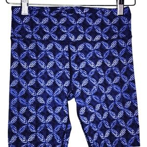 Polo‎ Ralph Lauren Leggings XS Blue Geometric Stretch Pull On Workout Gym Yoga